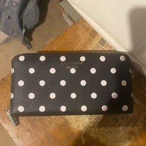 Black polka dot Kate spade wallet